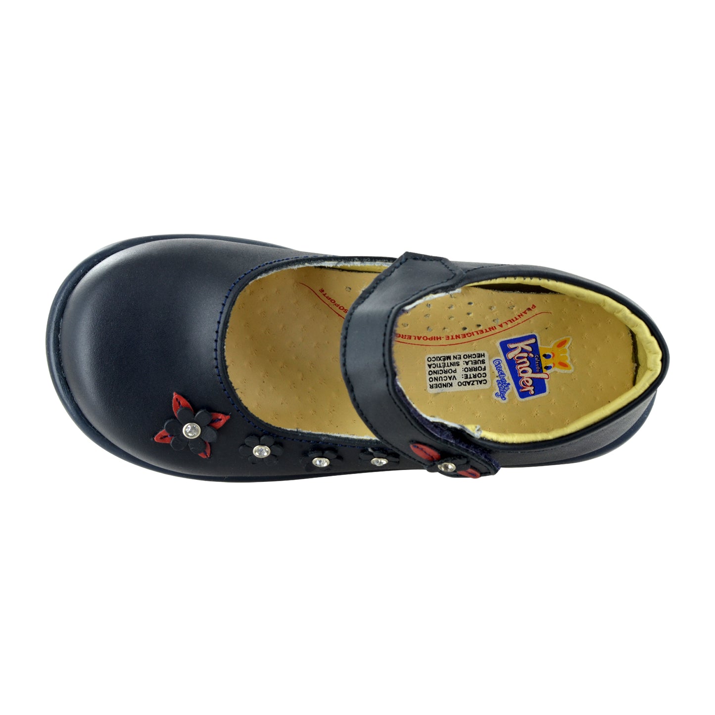 ZAPATO EN PIEL BEBÉ 346 MARINO ROJO