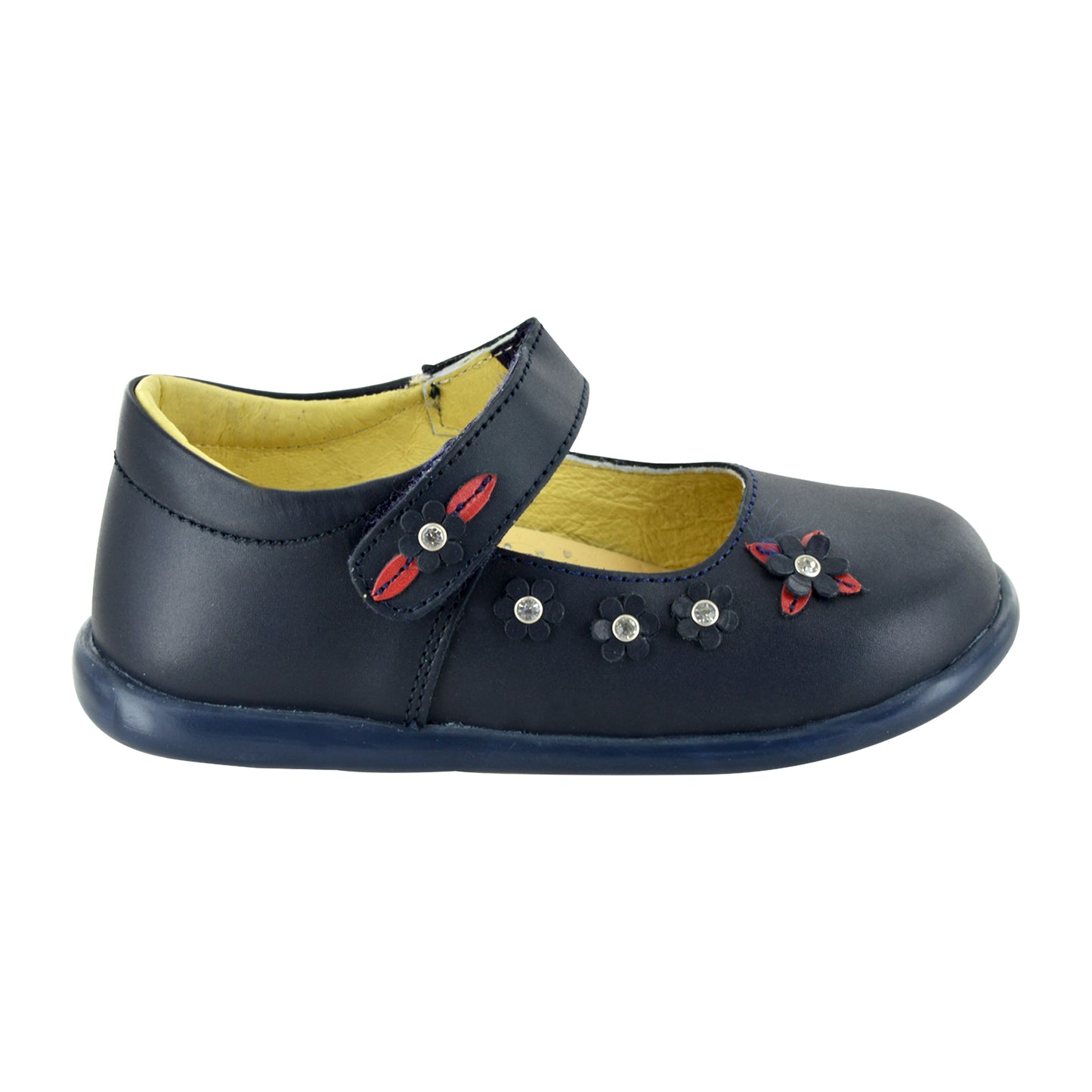 ZAPATO EN PIEL BEBÉ 346 MARINO ROJO