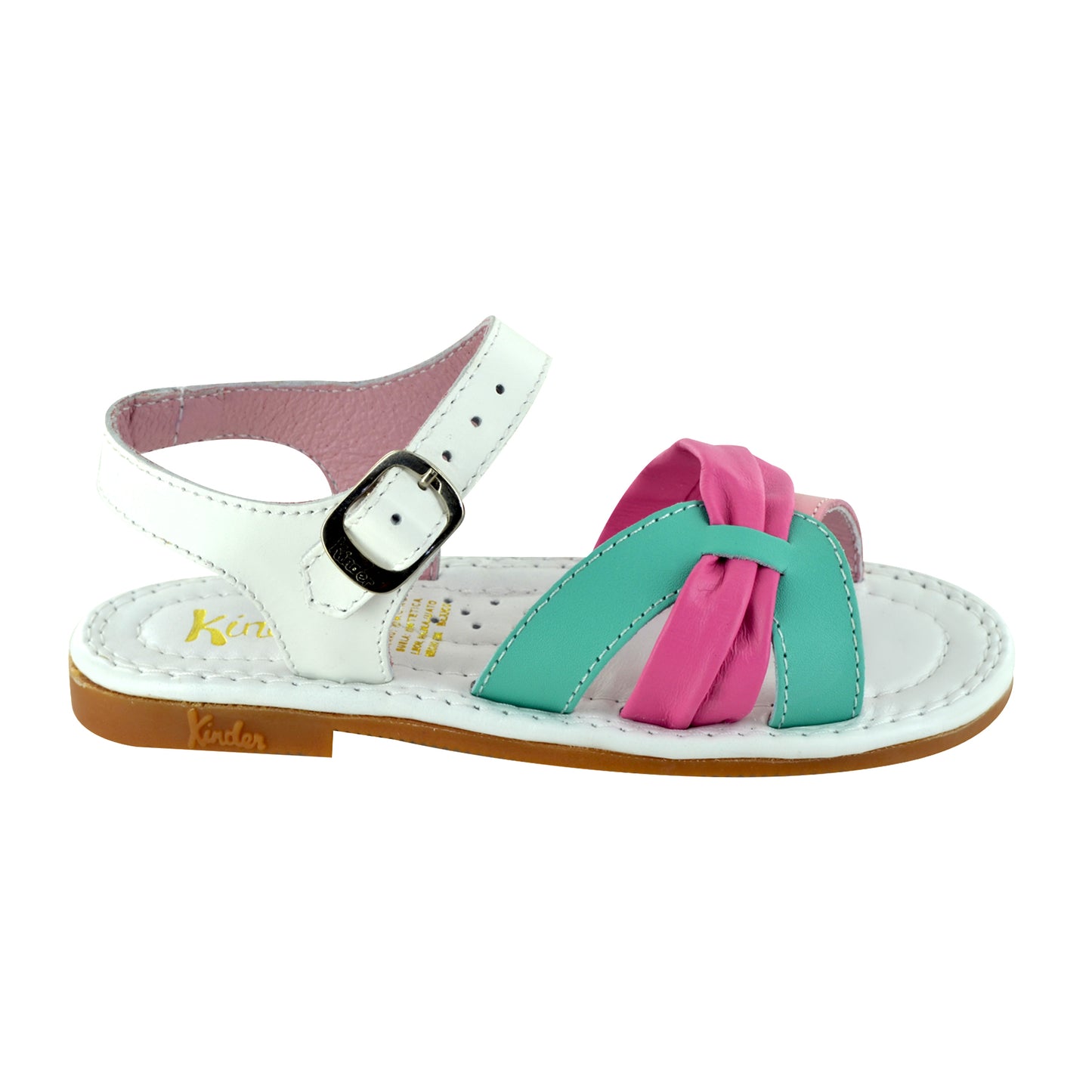 HUARACHE EN PIEL 6091 BLANCO MULTICOLOR