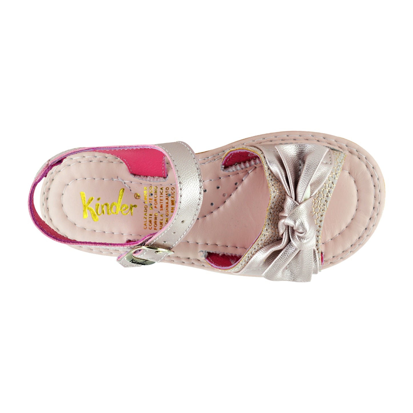 HUARACHE EN PIEL 6622 METAL FUCSIA