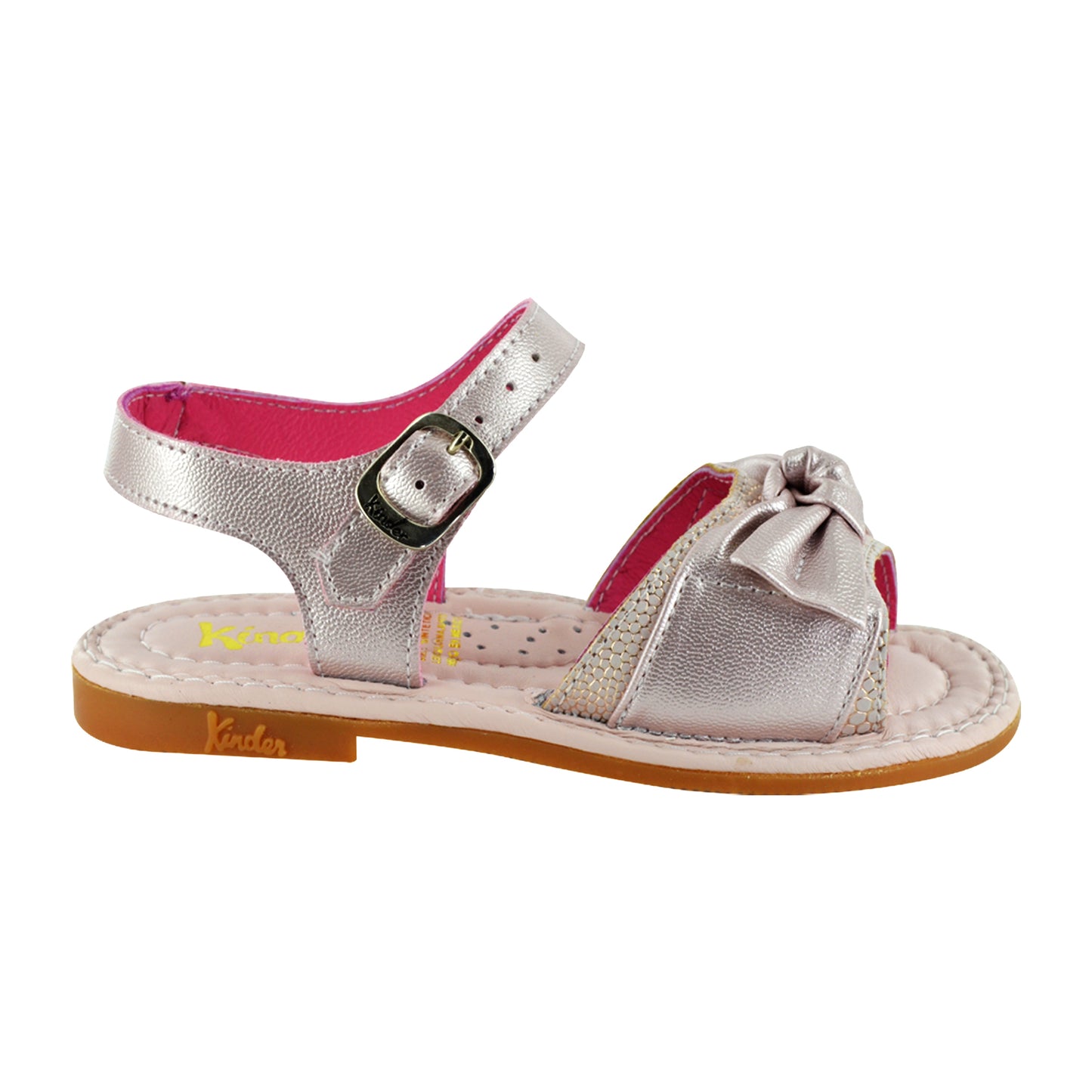 HUARACHE EN PIEL 6622 METAL FUCSIA