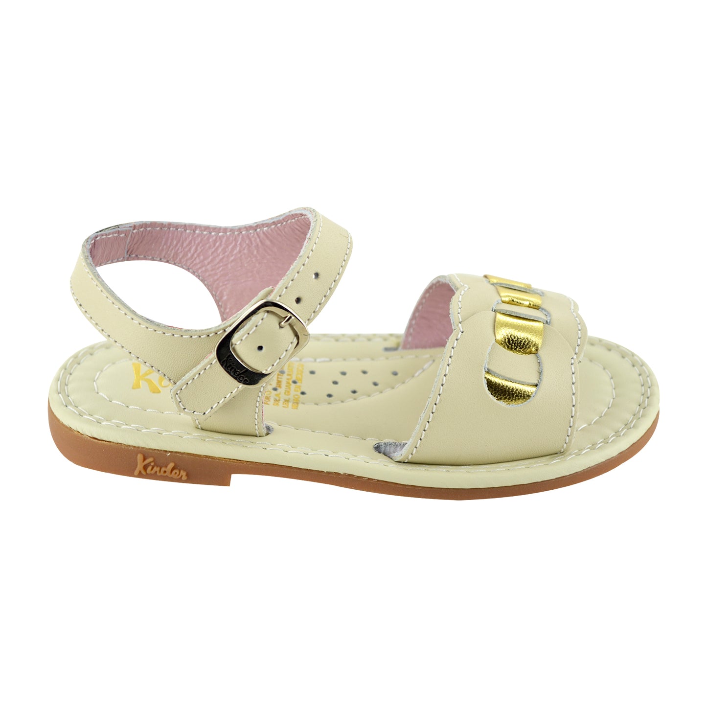 HUARACHE EN PIEL 6667 HUESO ORO