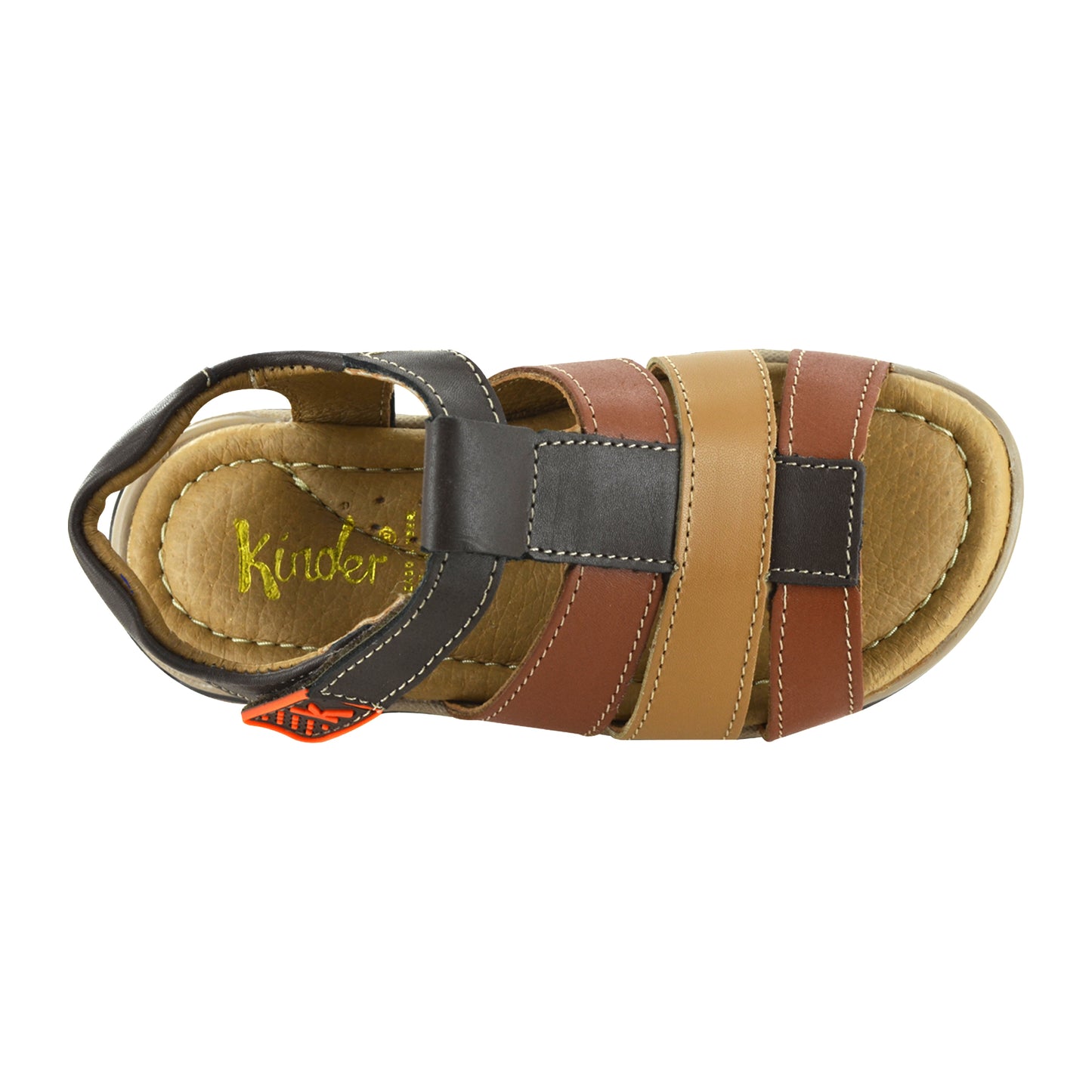 HUARACHE EN PIEL 7405 CAFÉ MULTICOLOR