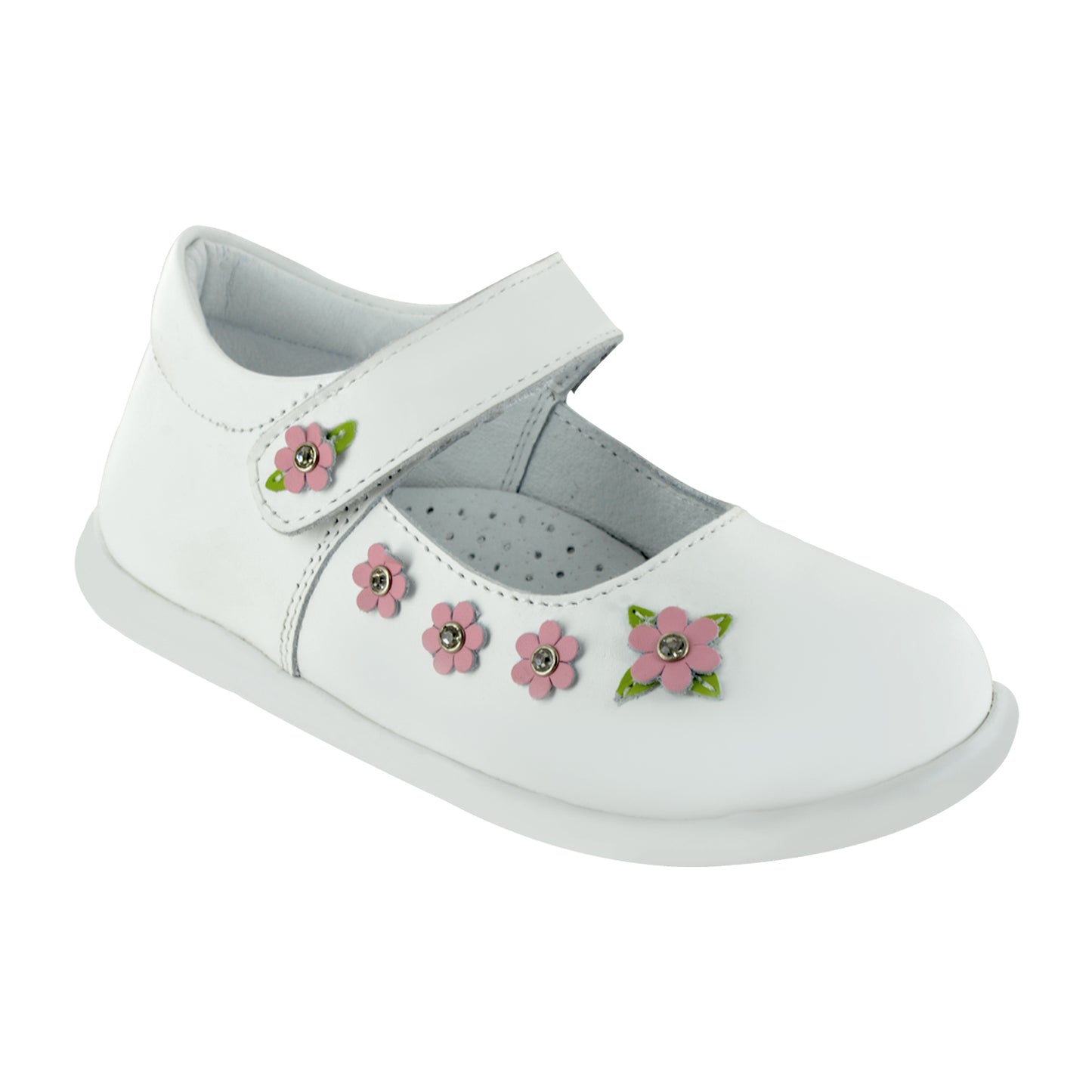 ZAPATO EN PIEL BEBÉ 346 BLANCO ROSA