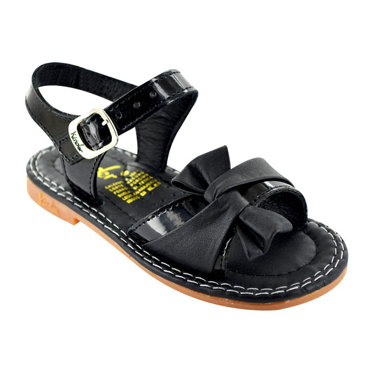 HUARACHE EN PIEL 6021 CHAROL NEGRO