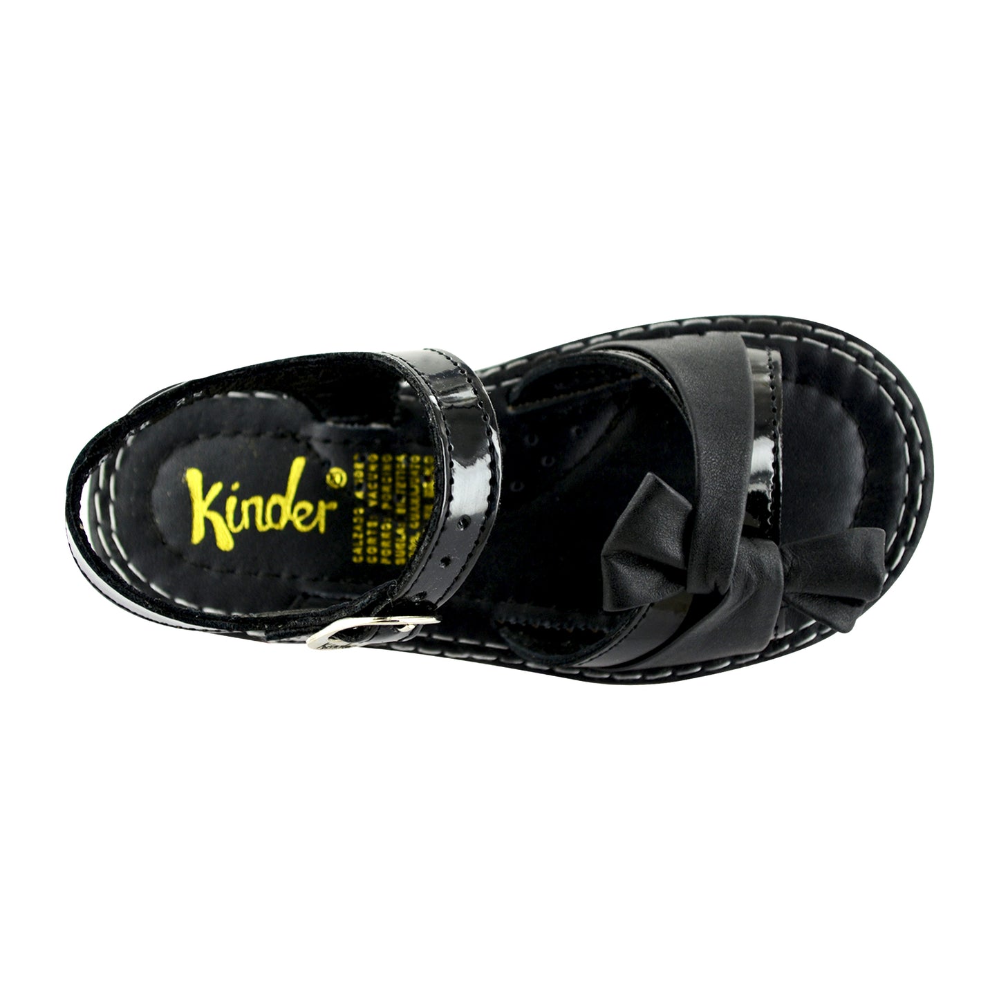 HUARACHE EN PIEL 6021 CHAROL NEGRO