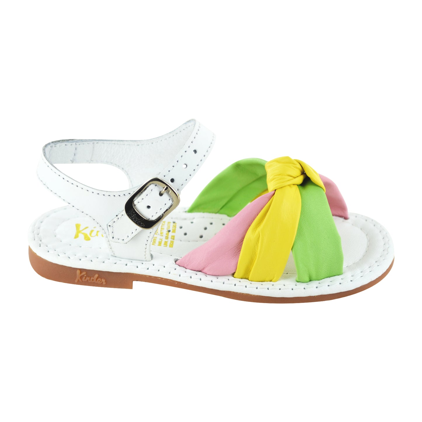 HUARACHE EN PIEL 6647 BLANCO MULTIPASTEL