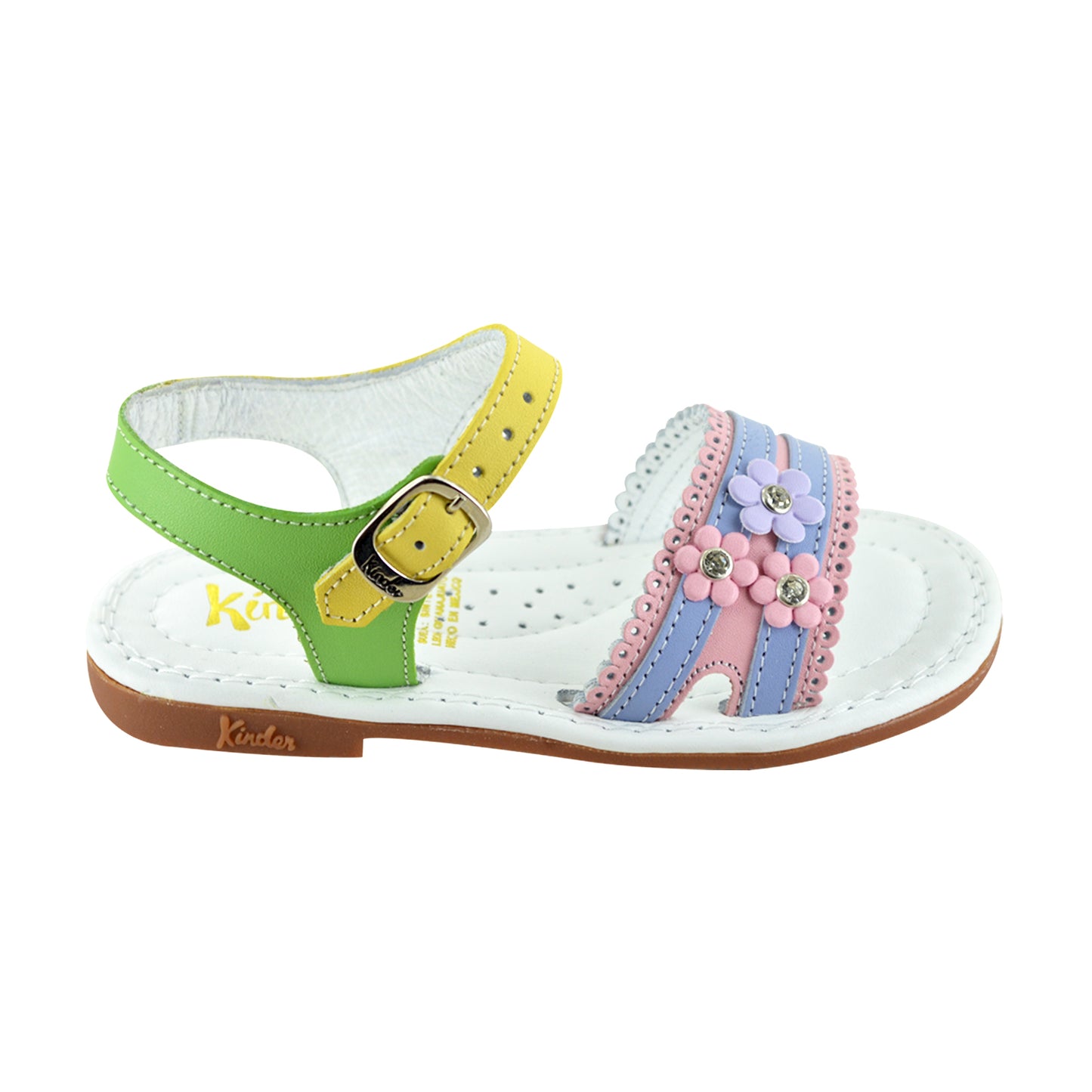HUARACHE EN PIEL 6671 MULTIPASTEL